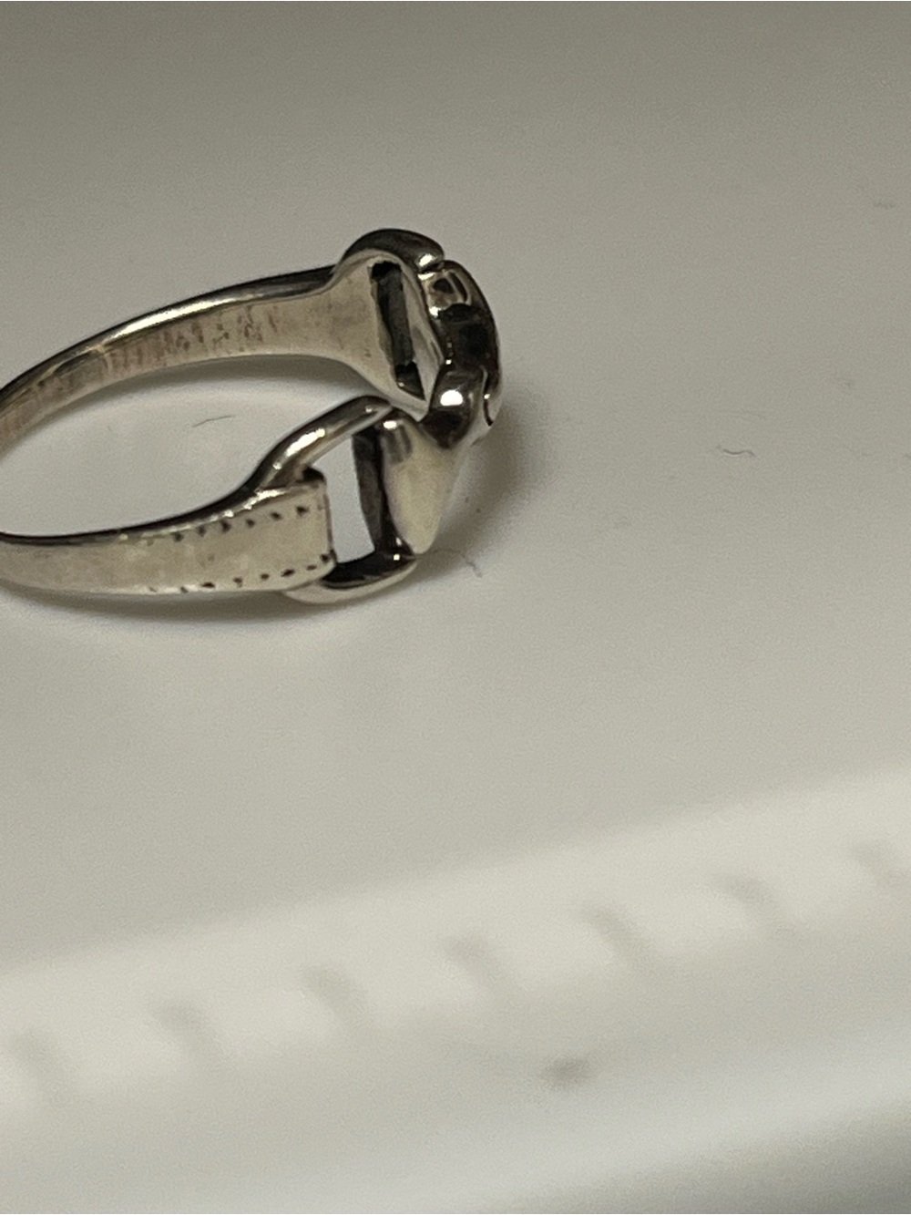 Source Unknown Silver Tone Horse Bit Ring - Picture 2 of 4